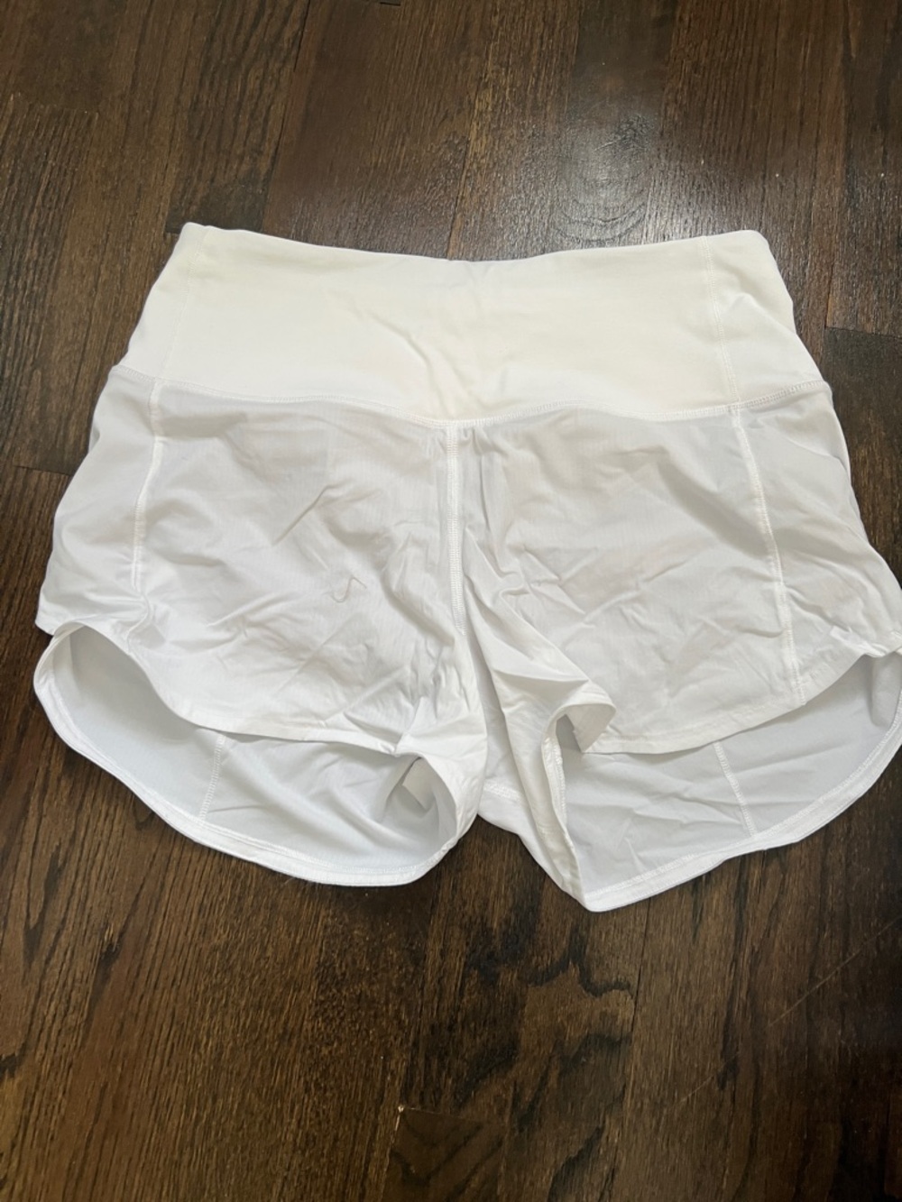 Lululemon High-Waist White Athletic Shorts